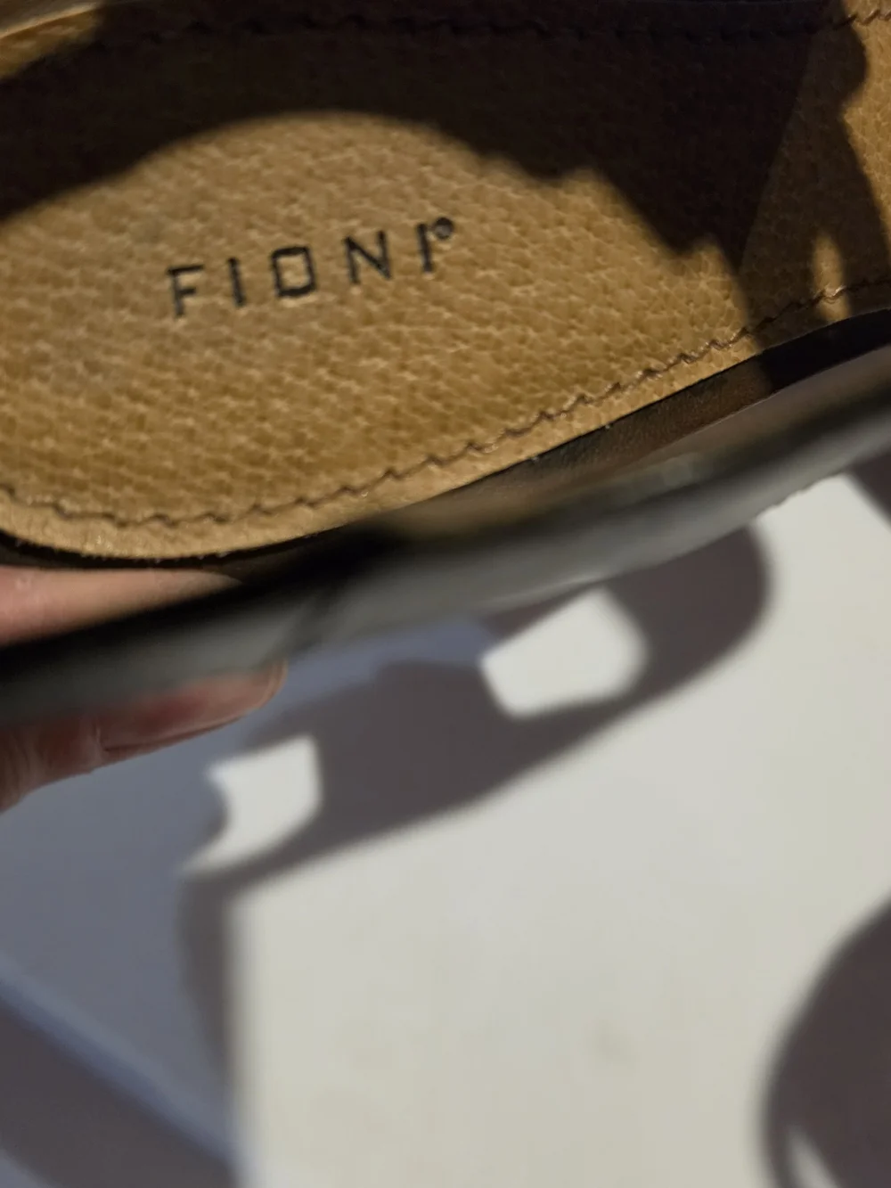 FIONI Clothing Brown Wedge Sandals with Wood-Tone Heel